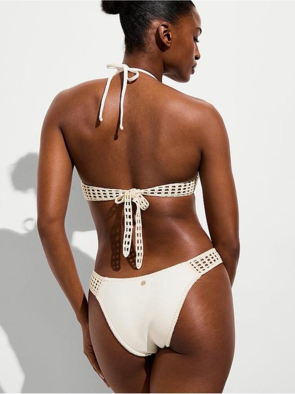 Victoria's Secret White Cutout Crochet One-Piece Swimsuit - Picture 3 of 7